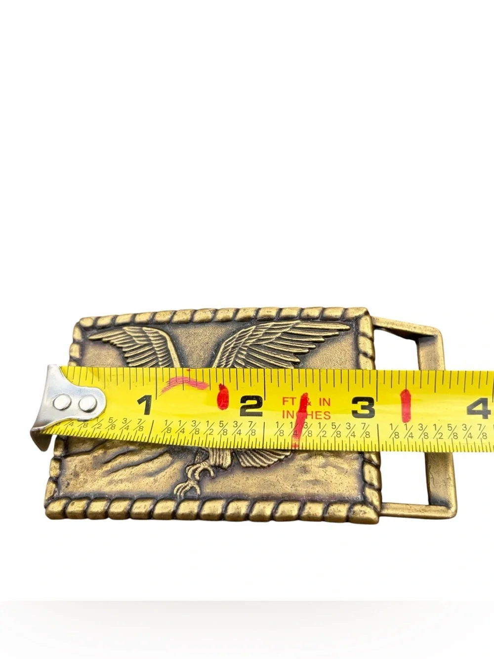 SOARING AMERICAN EAGLE SCENE BELT BUCKLE VINTAGE 1970sUSA PATRIOT